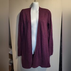 Max Studio Deep Purple Open Front Cardigan, Size Large